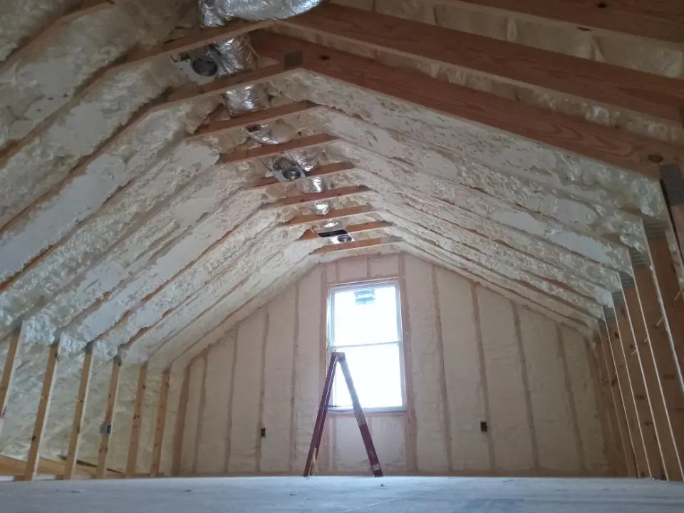 Spray foam roofing application for Crawl Space Insulation project in Hillsdale